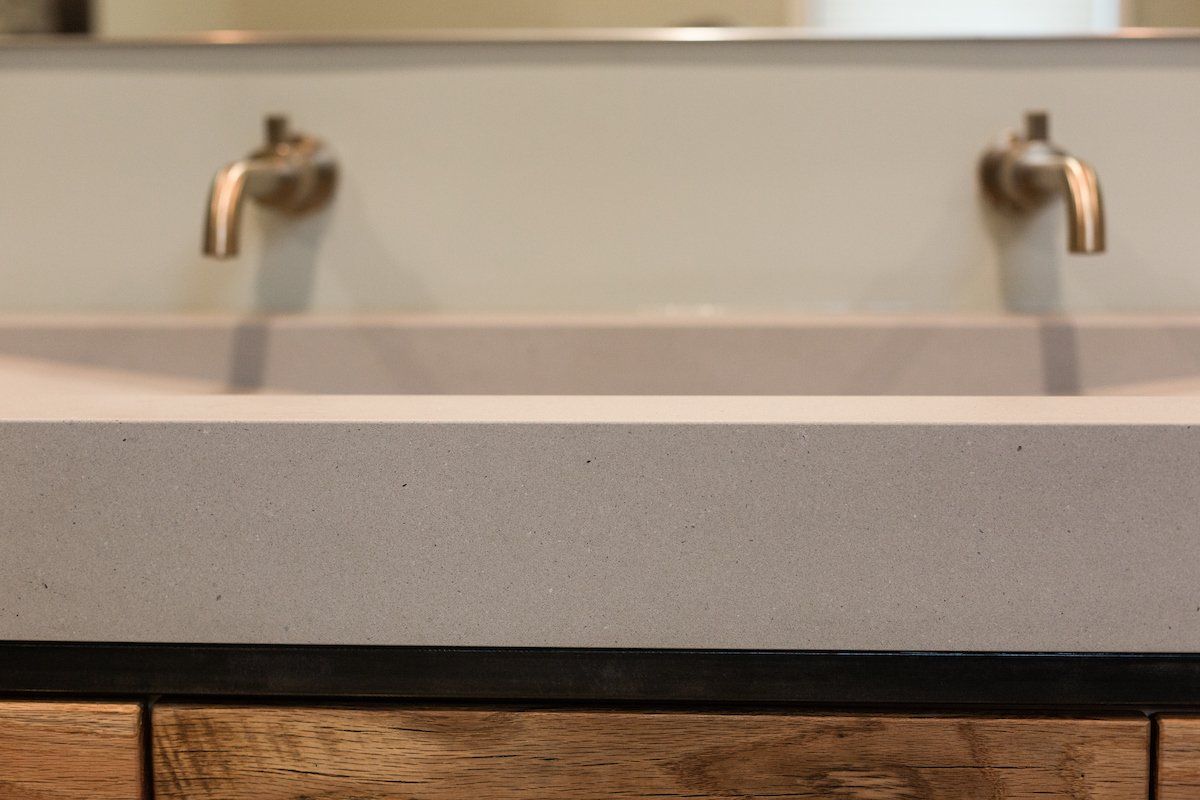 Custom Integrated Sink Raw Concrete Caesarstone