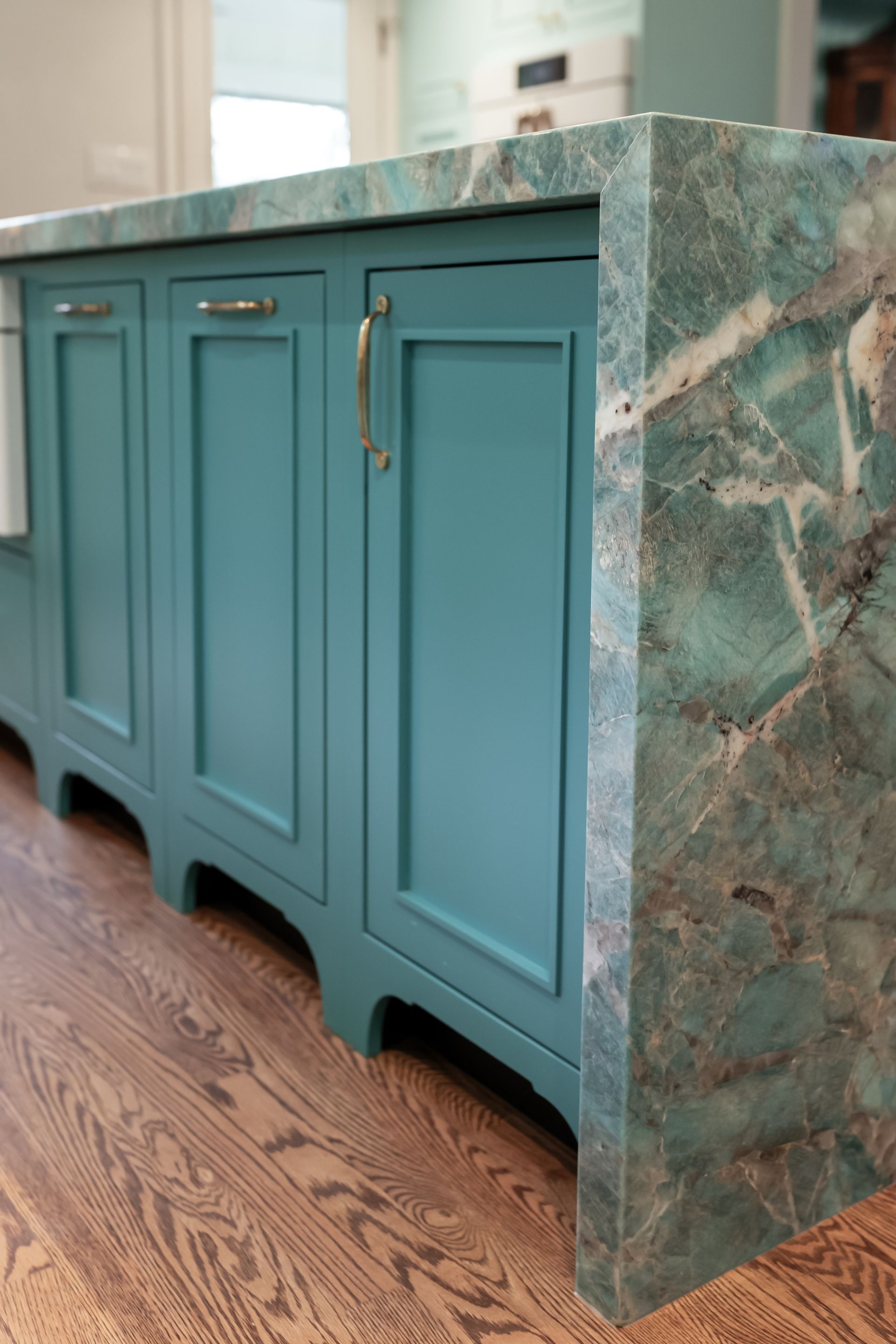 Island Cabinet Custom Color Matched to Benjamin Moore Poseidon