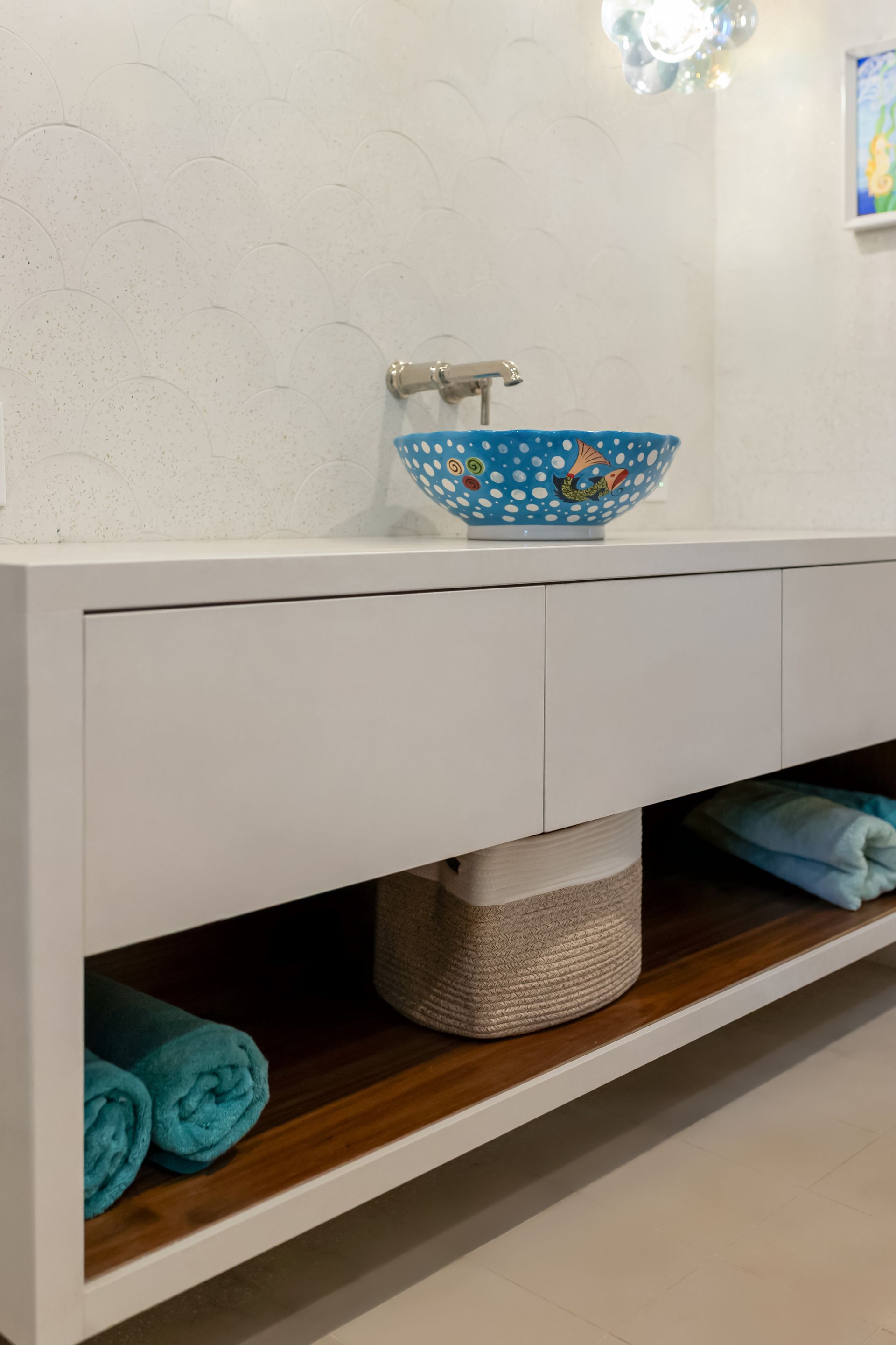 NeoLith Iron Frost Satin Vanity Top and Drawer Fronts by Kiln
