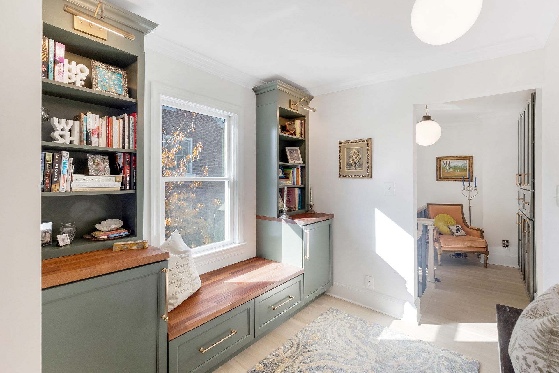 Waypoint Painted Sage Cabinets