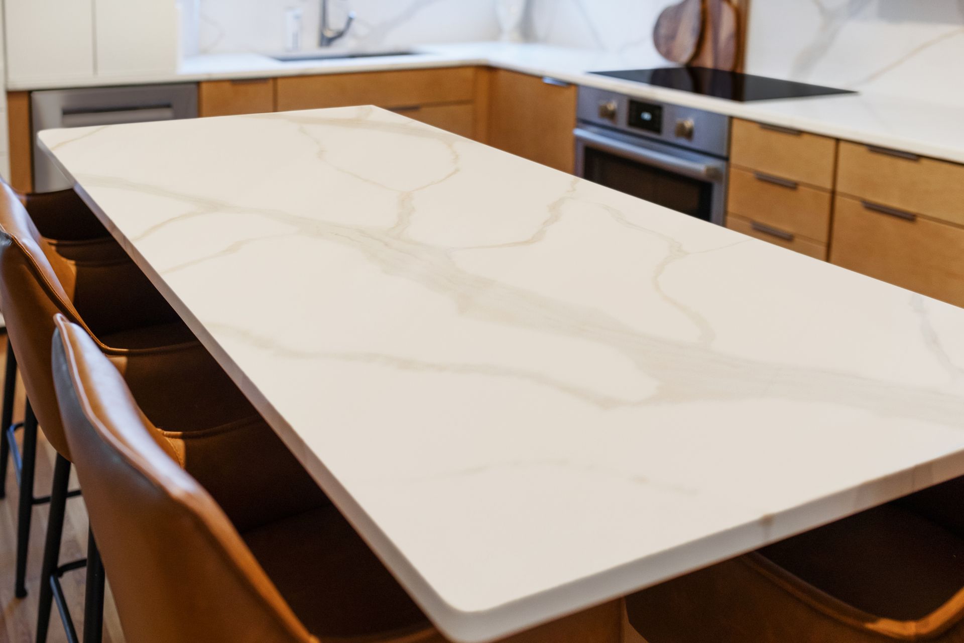 Vision Calacatta Gala Quartz Island, Countertops, and Backsplash