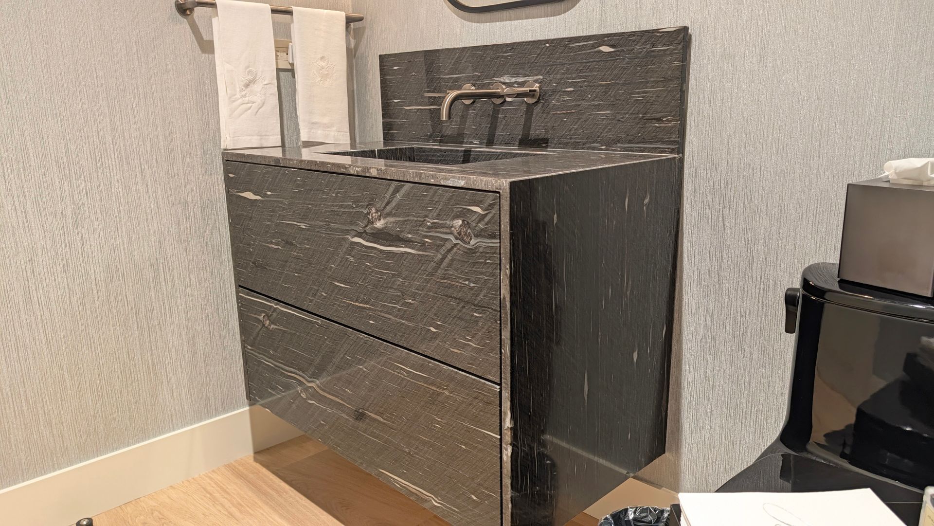 Cygnus Black Granite Vanity Top and Drawer Fronts