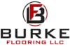 Burke Flooring LLC logo in black and red with stylized B emblem