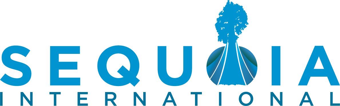 A logo for sequoia international with a tree in the middle