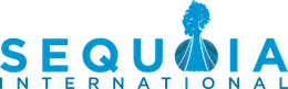 A logo for sequoia international with a tree in the middle