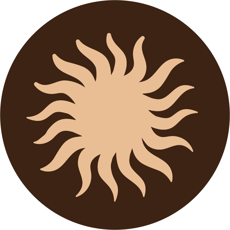 The logo for tina holiday homes koh chang has a sun on it.