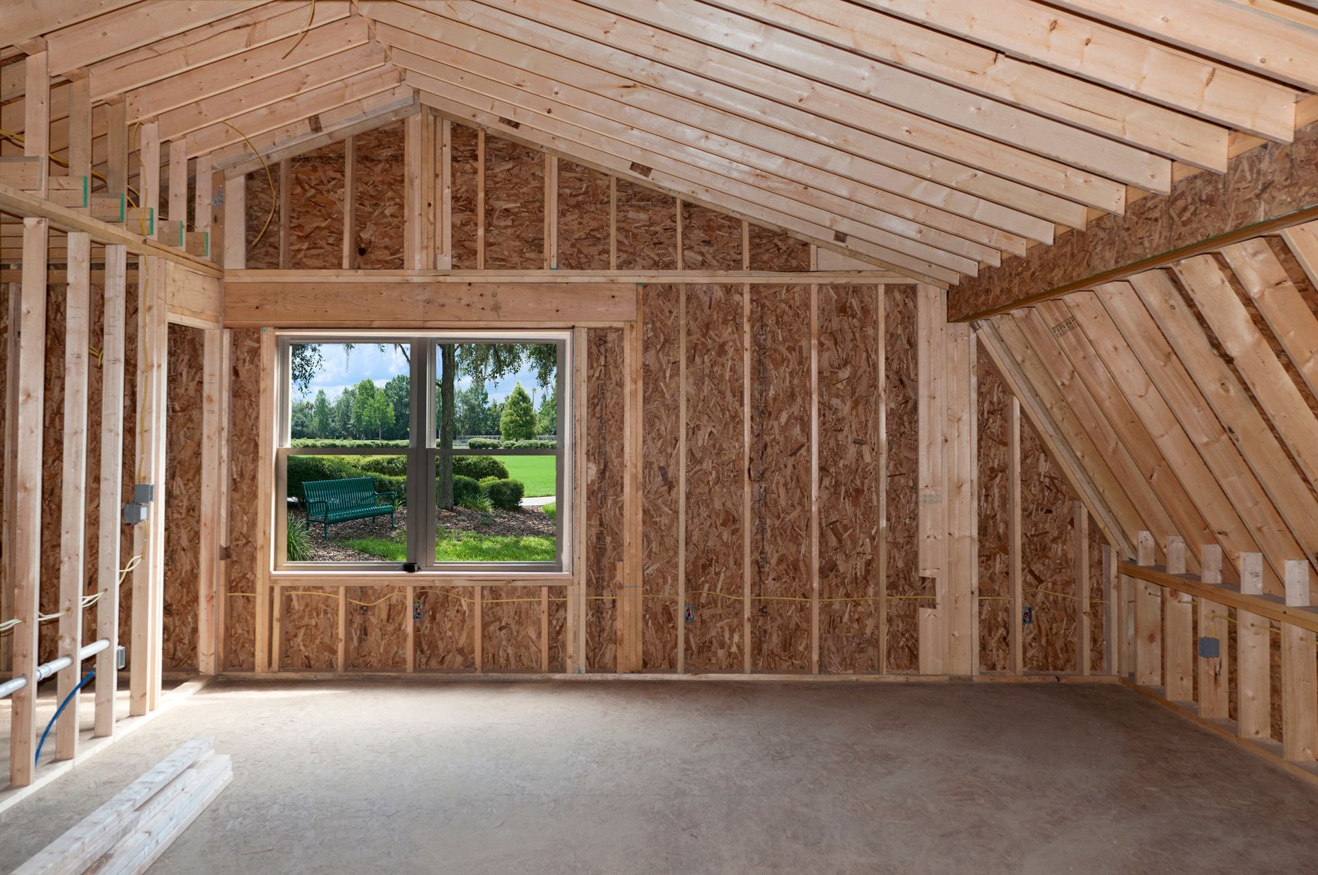 A empty frame of a room representing new home additions near Lexington, KY.
