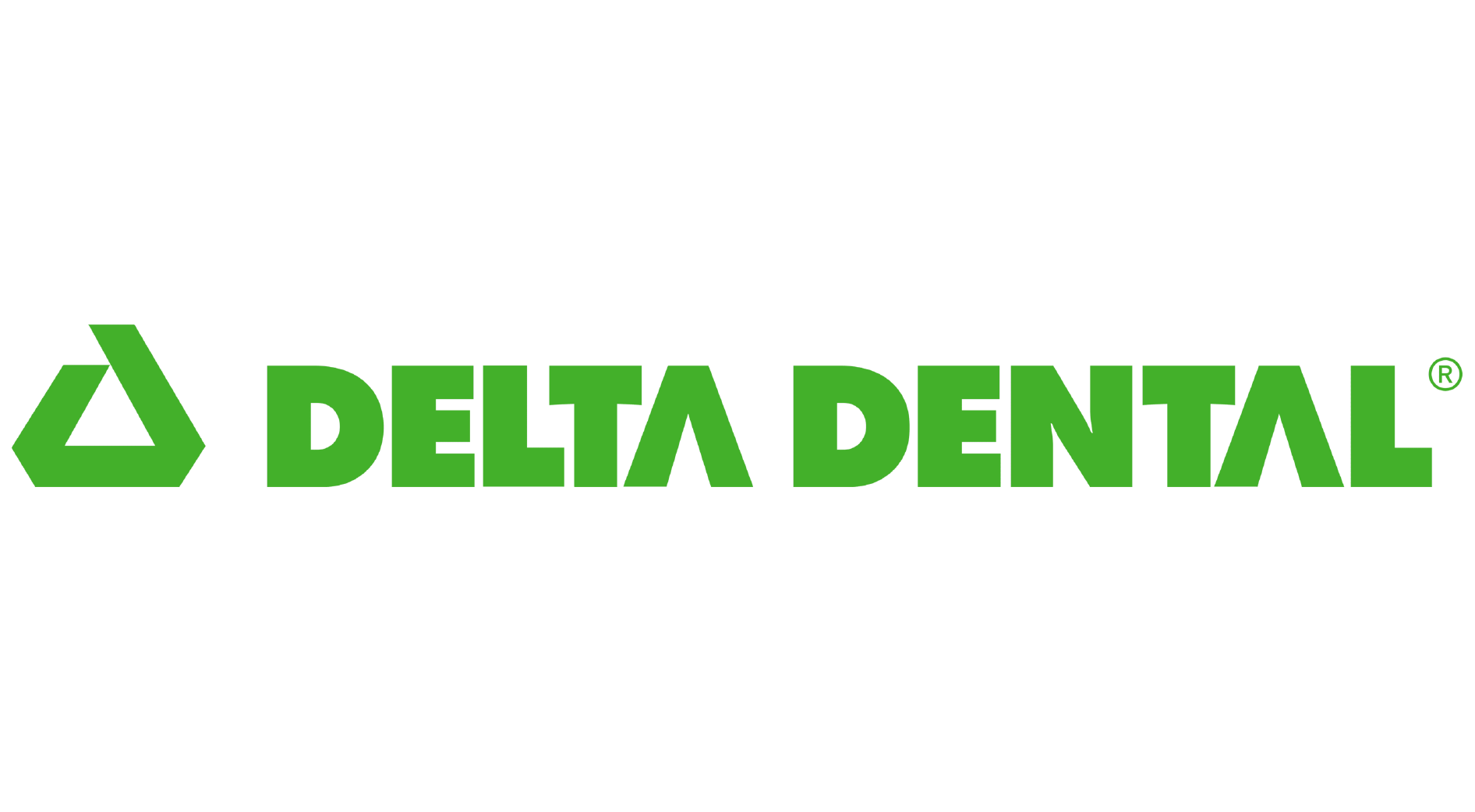 Delta Dental logo with a green triangle and text.