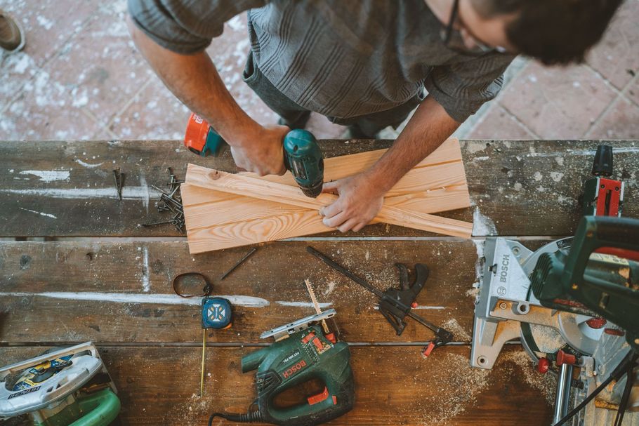 carpenter doing a wood works