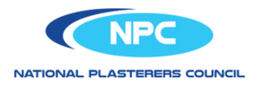 A blue and white logo for the national plasterers council