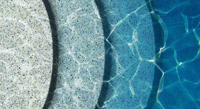A close up of a swimming pool with different levels of water.