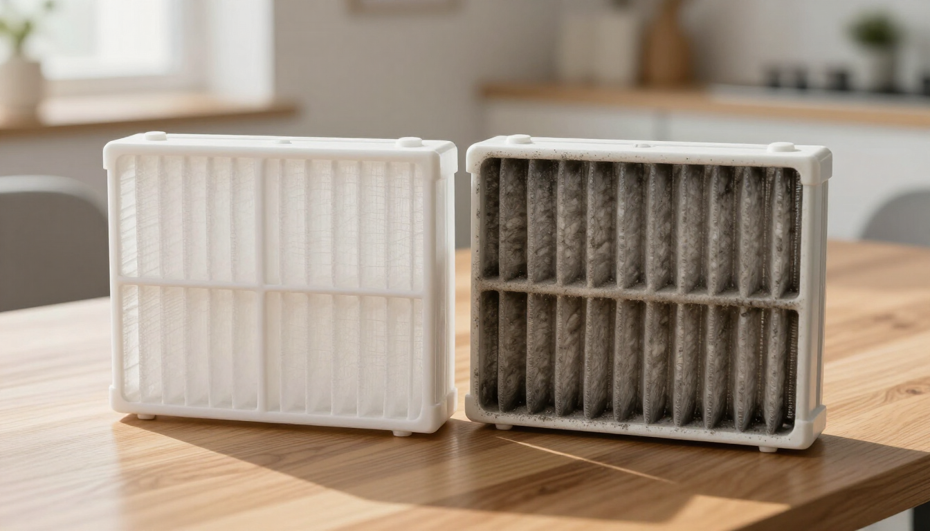 Clean and Dirty Air Filters Side by Side