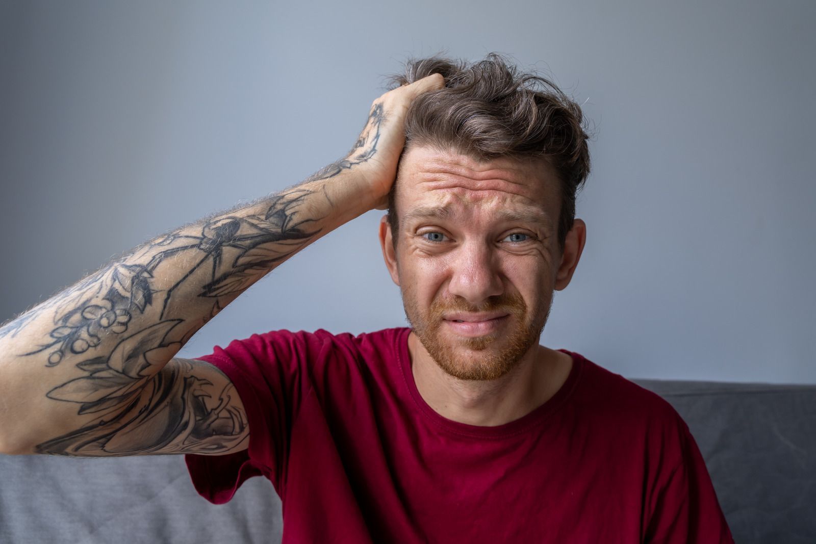 a stressed man with ADHD