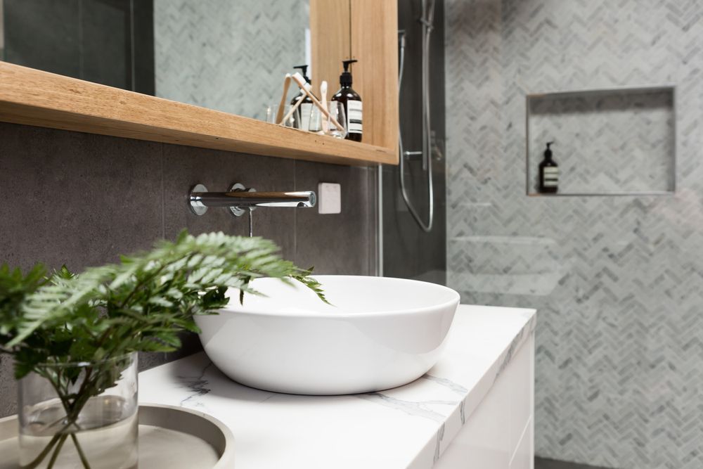 Bathroom with Window Outdoor View — Bathroom in Wollongong