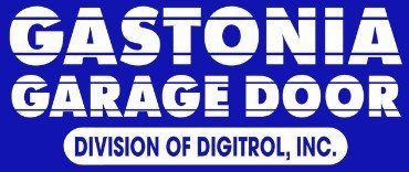 Gastonia Garage Door logo in white on blue with “Division of Digitrol, Inc.” below