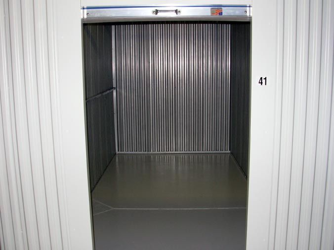 A small elevator with the number 41 on the door.