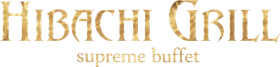 Hibachi Grill Supreme Buffet logo in gold text on a white background
