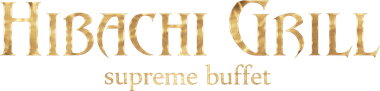 Hibachi Grill Supreme Buffet logo in gold text on a white background