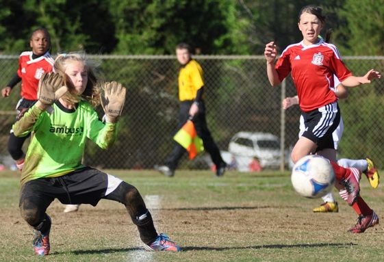A youth goalkeeper at Concorde Fire Alpharetta