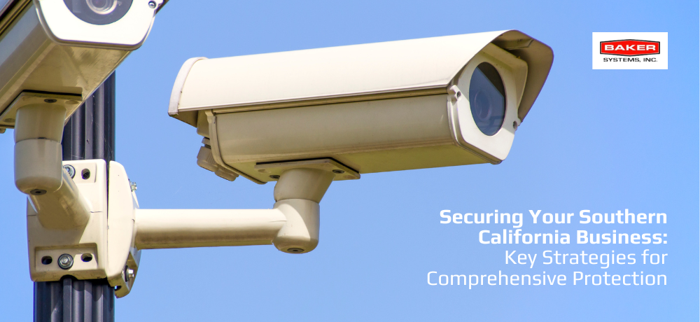 Two security cameras on a pole.