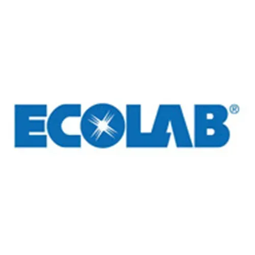 Ecolab blue company logo with a starburst in the letter O