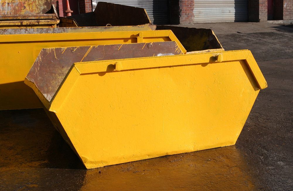 Yellow Metal Skip Bin Outdoors — Mount Isa Skips In Camooweal, QLD