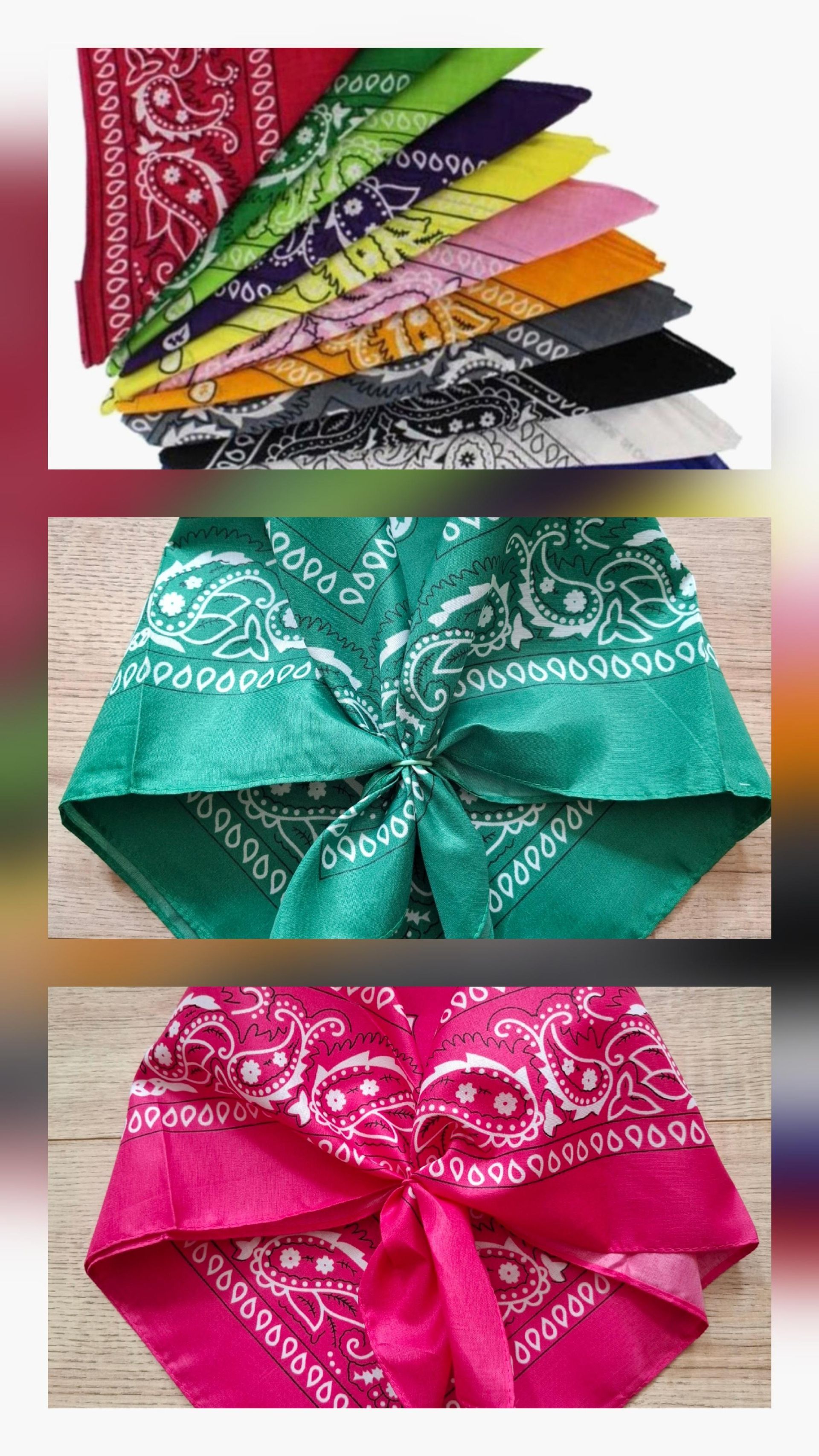 Bandana's in verschillende kleuren.