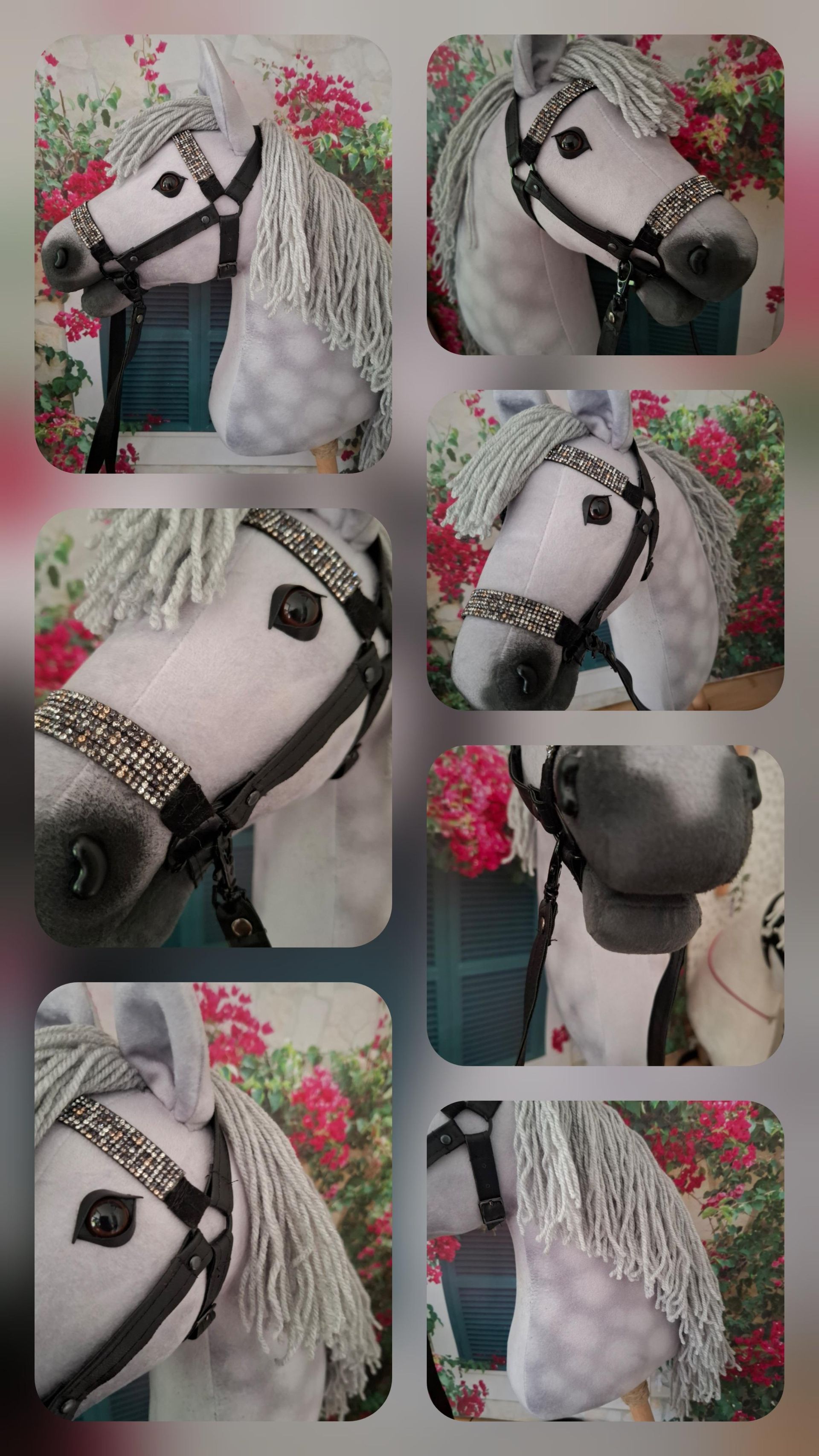 Prachtige Schimmel Hobbyhorse / Stokpaard
