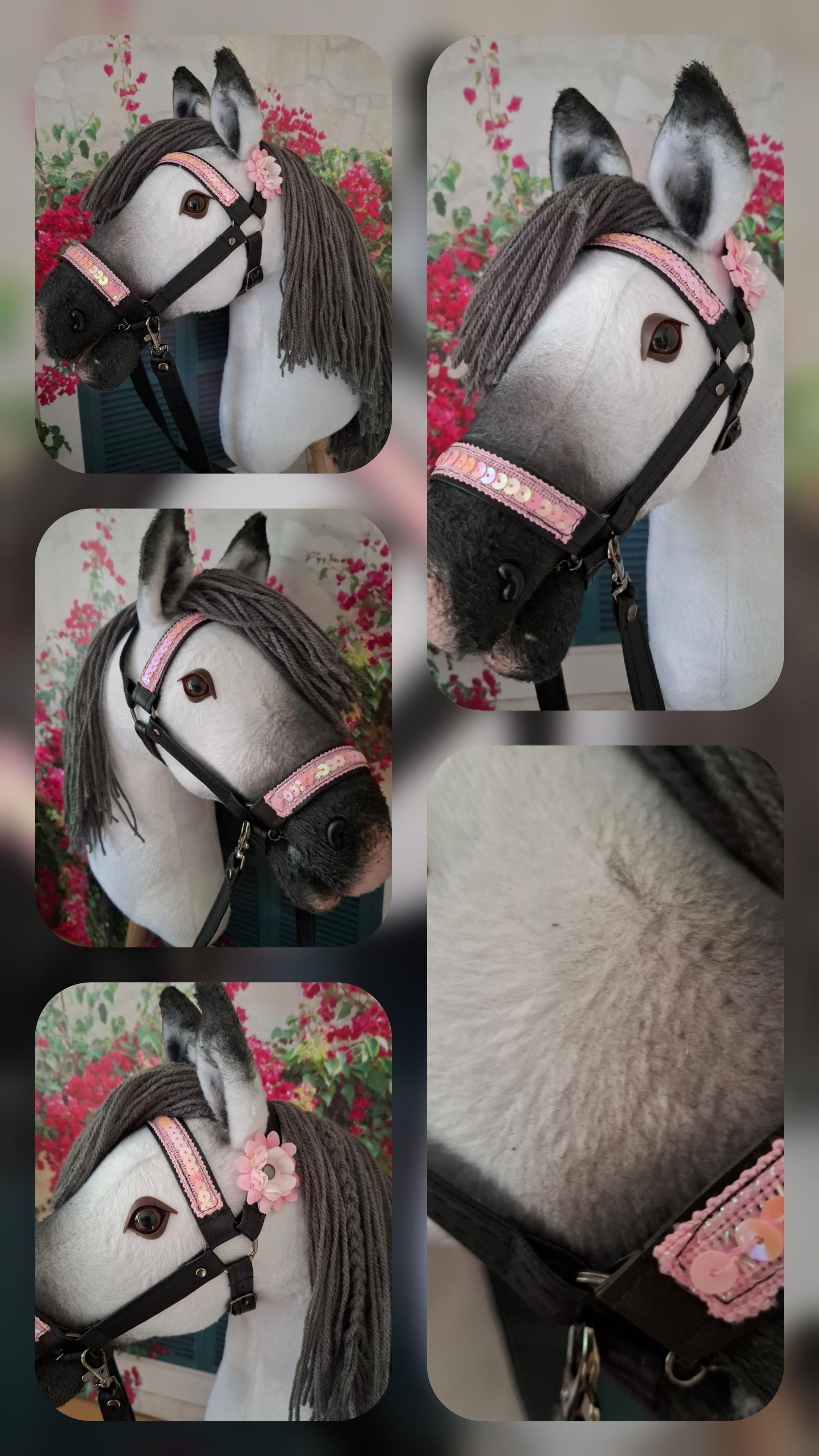 Mooie witte Schimmel Hobbyhorse