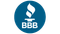 Blue circular BBB logo with a white torch flame above the letters “BBB”
