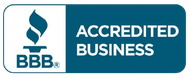 BBB Accredited Business logo in teal and white