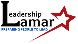 Leadership Lamar logo with red star and blue slogan “Preparing People to Lead”