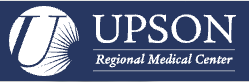 UPSON Regional Medical Center logo in white and blue with a stylized “U” icon