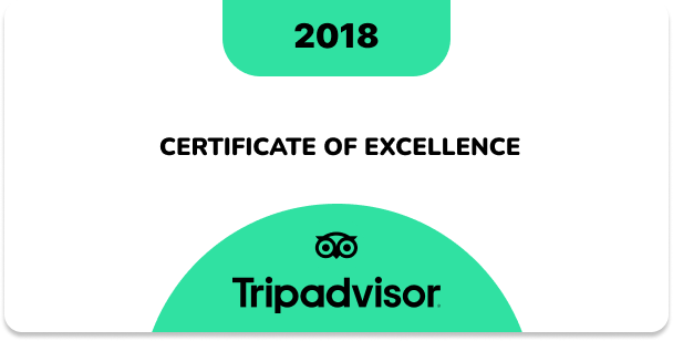 A tripadvisor certificate of excellence from 2018