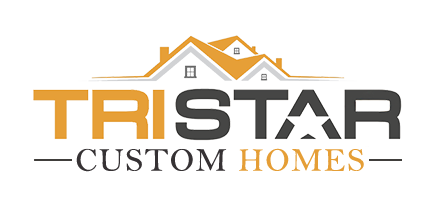 TRISTAR Custom Homes logo with stylized gold and gray house roof above the text