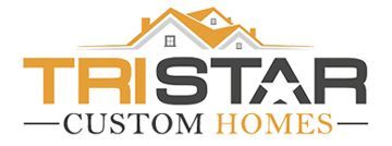 TRISTAR Custom Homes logo with orange house roof and gray text