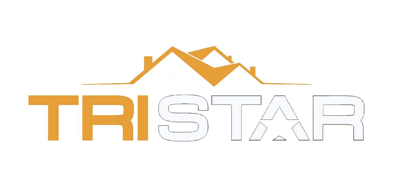 TRISTAR logo with orange mountain peaks above the wordmark on a white background