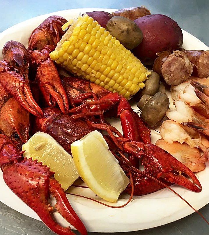 crawfish and shrimp platter