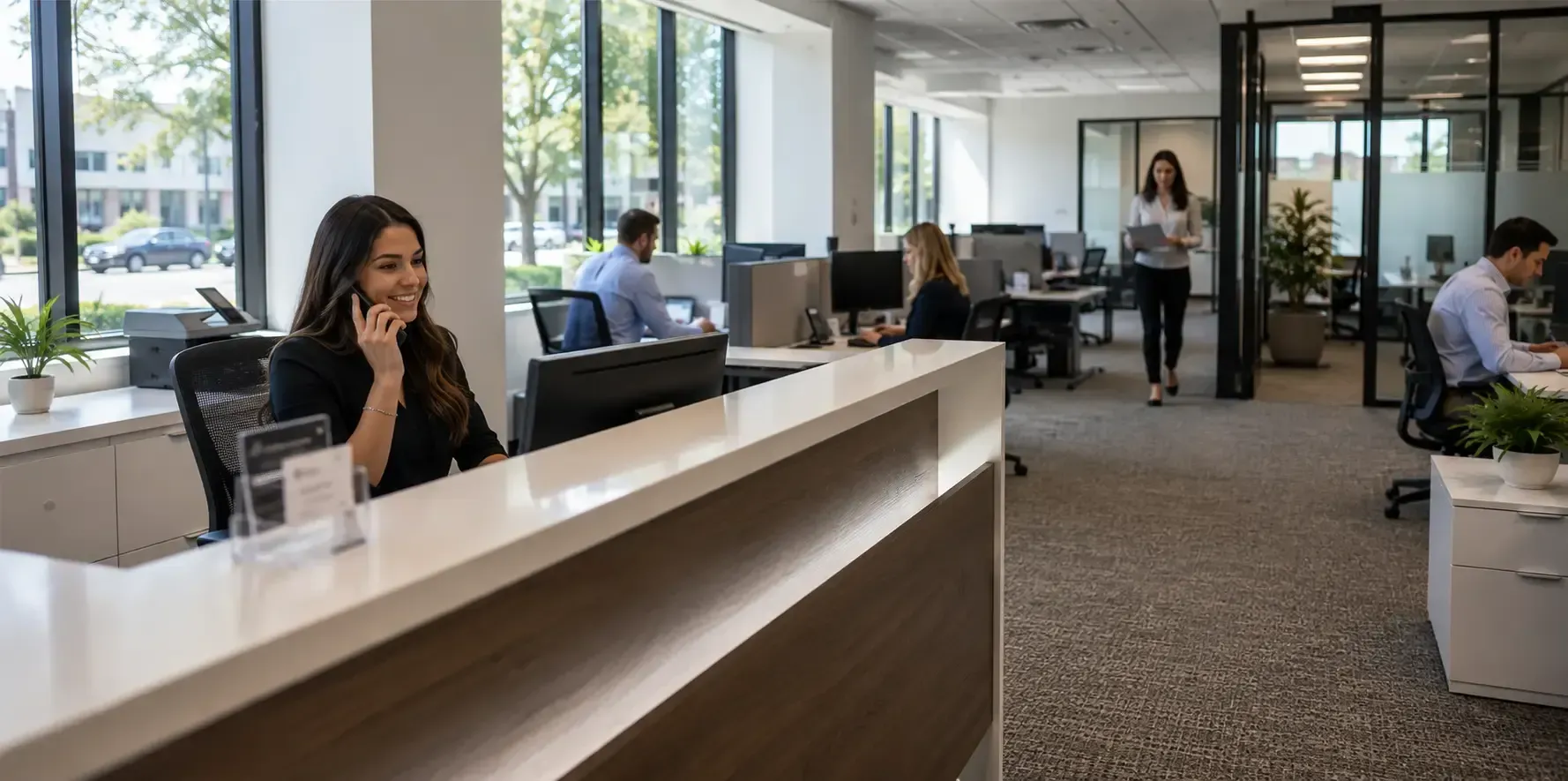 Administrative professionals working in a Hauppauge, NY office.