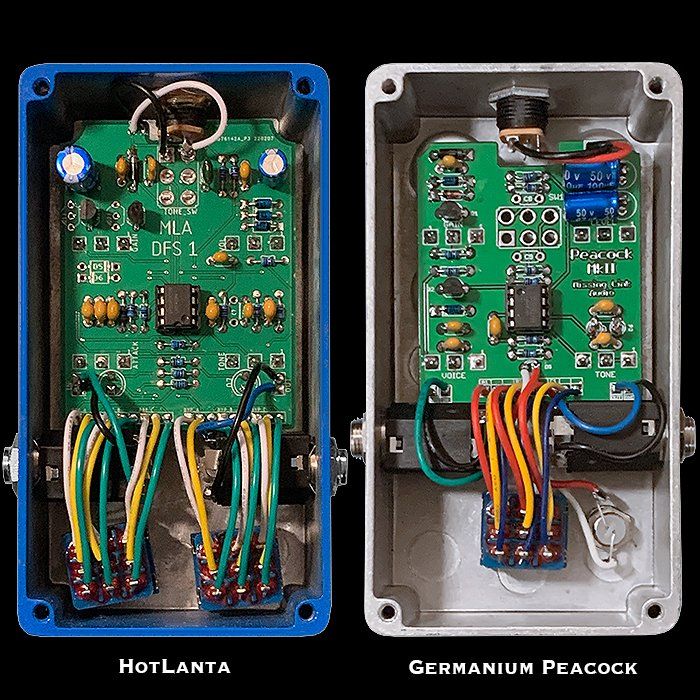 HotLanta and Germanium Peacock Overdrives guts