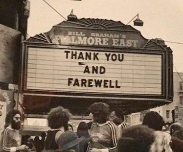 Marquee of Fillmore East, announcing 