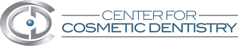 Center for Cosmetic Dentistry logo with gray and blue circular icon and text