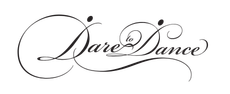 Logo reading &ldquo;Dare to Dance&rdquo; in elegant black script on a white background