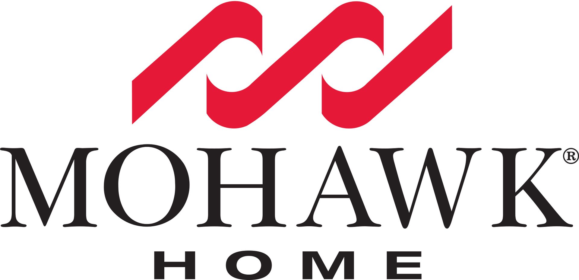 Mohawk Home logo with red abstract emblem and black text on white background