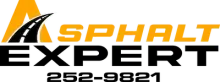 Logo for Asphalt Expert, with an orange 