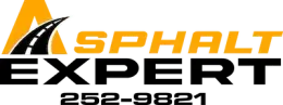 Logo for Asphalt Expert, with an orange 