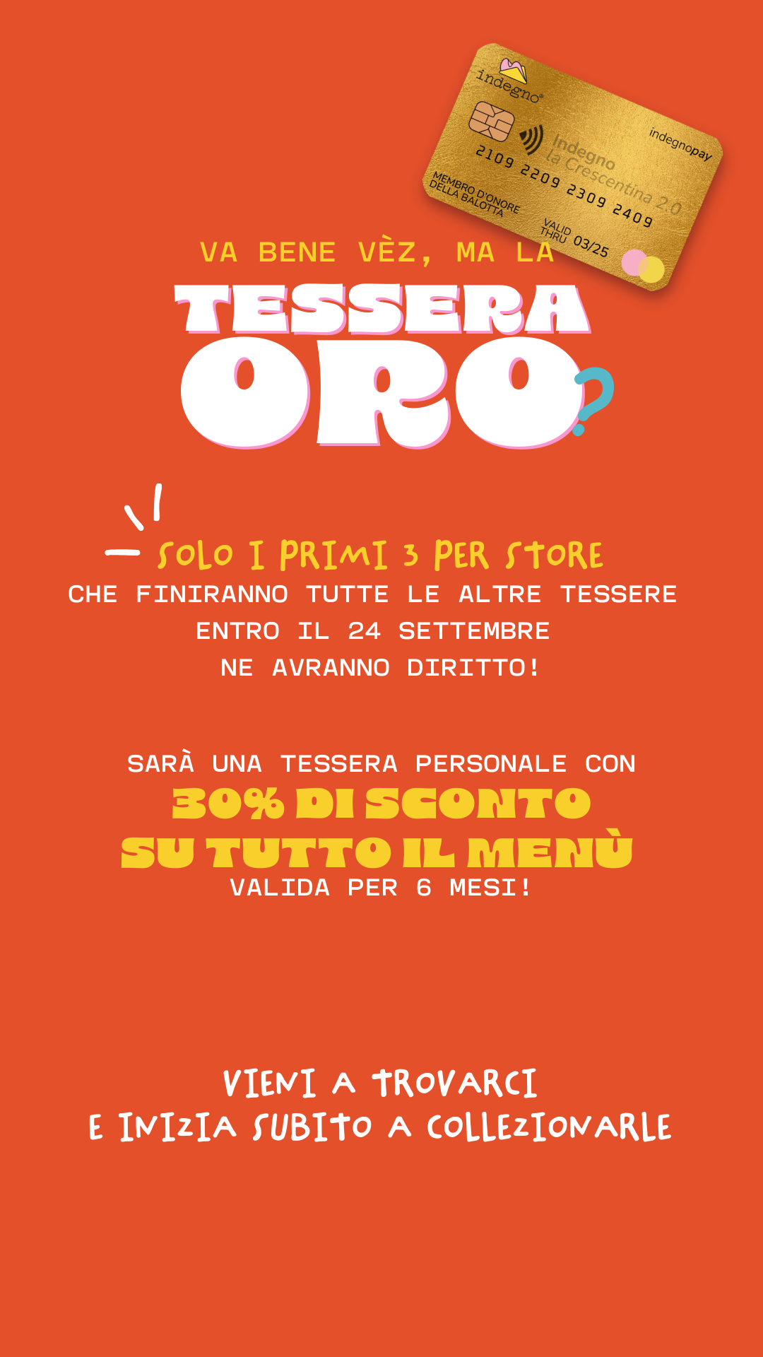 Un volantino promozionale con sfondo arancione che annuncia un concorso 