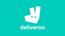 Logo di Deliveroo: un'icona bianca stilizzata a forma di testa di canguro sopra la parola 