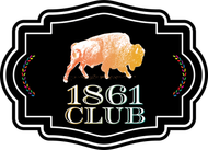 the logo for the 1861 club has a bison on it