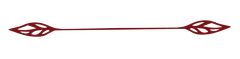 Two stylized leaf shapes connected by a horizontal line, in a maroon color.